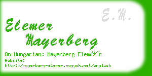 elemer mayerberg business card